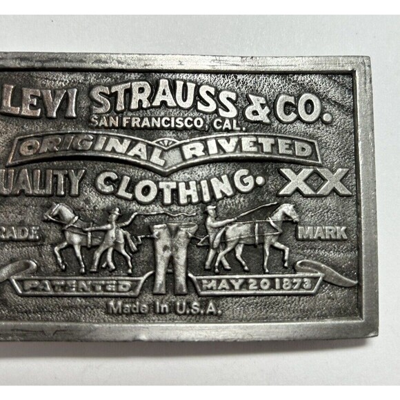 Vintage Levi Strauss & Co Belt Buckle 1976 Bergamot w/ Bag Advertisement
